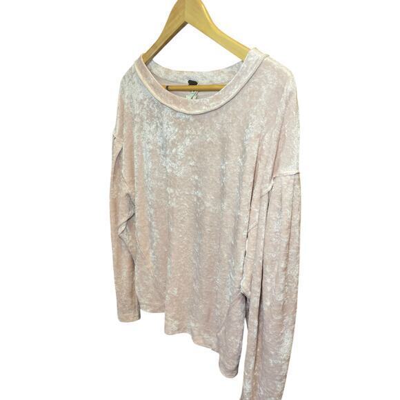 Free People Milan Layering Top Light Pink Blush Pink Crushed Velvet Small - Picture 12 of 15